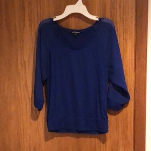 Blue Top with Mesh Sleeves